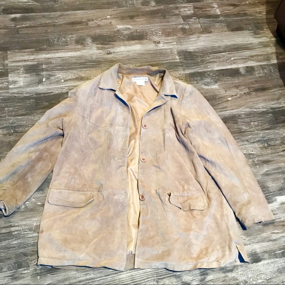 Jessica Holbrook 100% leather suede coat size 1X